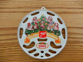 Vtg 1982 ceramic 7-Up &quot;Tis The Season&quot; Christmas holiday ornament - $15.00