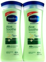 2 Bottles Vaseline 13.52 Oz Intensive Care Aloe Soothe 48h Moisture Body Lotion