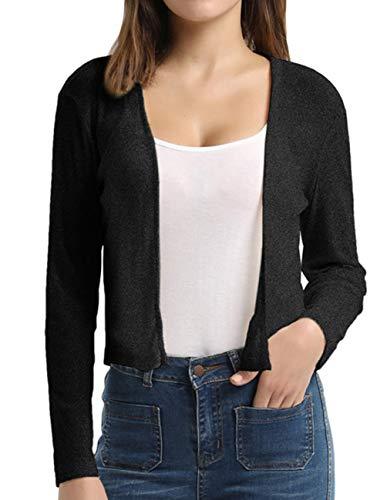 Women Cropped Bolero Shrug Cardigan for Dress Black Size S CL876-1 ...