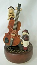 Wooden People Play Wood Violin Sound of Music San Francisco Music Box Co... - $54.00
