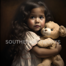  Dark haired Hispanic girl with a Teddy Bear #3 OF 4 In this collection - $1.99
