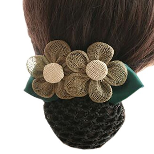 Women Hair Clip Hair Bun Cover Barrette Net Snood Hairnet Rough Mesh, D33