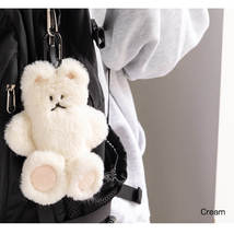 Donatdonat Korean Bear Character Fur Pouch Case Bag Key Ring accessories image 4