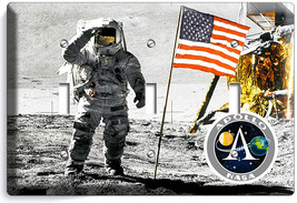 Nasa Space Astronaut Apollo Moon Landing 3 Gang Switch Wall Plate Room Art Decor - £13.84 GBP