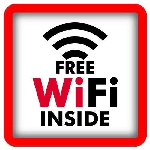 Free Wi Fi Sign Decal Vinyl Sticker Window Shops Pubs Hotels Cafes Offices Bars 