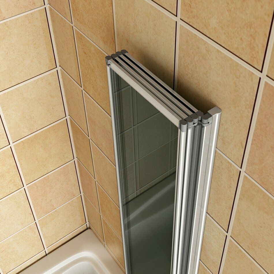 4 four Panel Folding Bath Shower door Screen on the Bathtub curtain