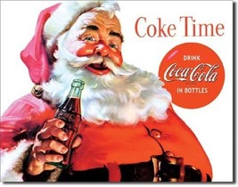 Coca Cola Coke Santa Classic Advertising Vintage Retro Style Metal Tin Sign New - $9.99