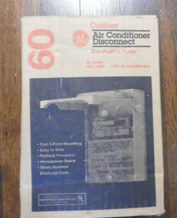 GE Outdoor Air Conditioner Disconnect NonFusible Puller 240V 60A