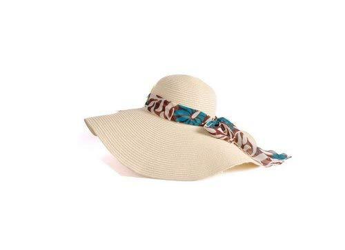 PANDA SUPERSTORE Women's Sun/Beach Brim Hat Floppy Straw Hat Cream
