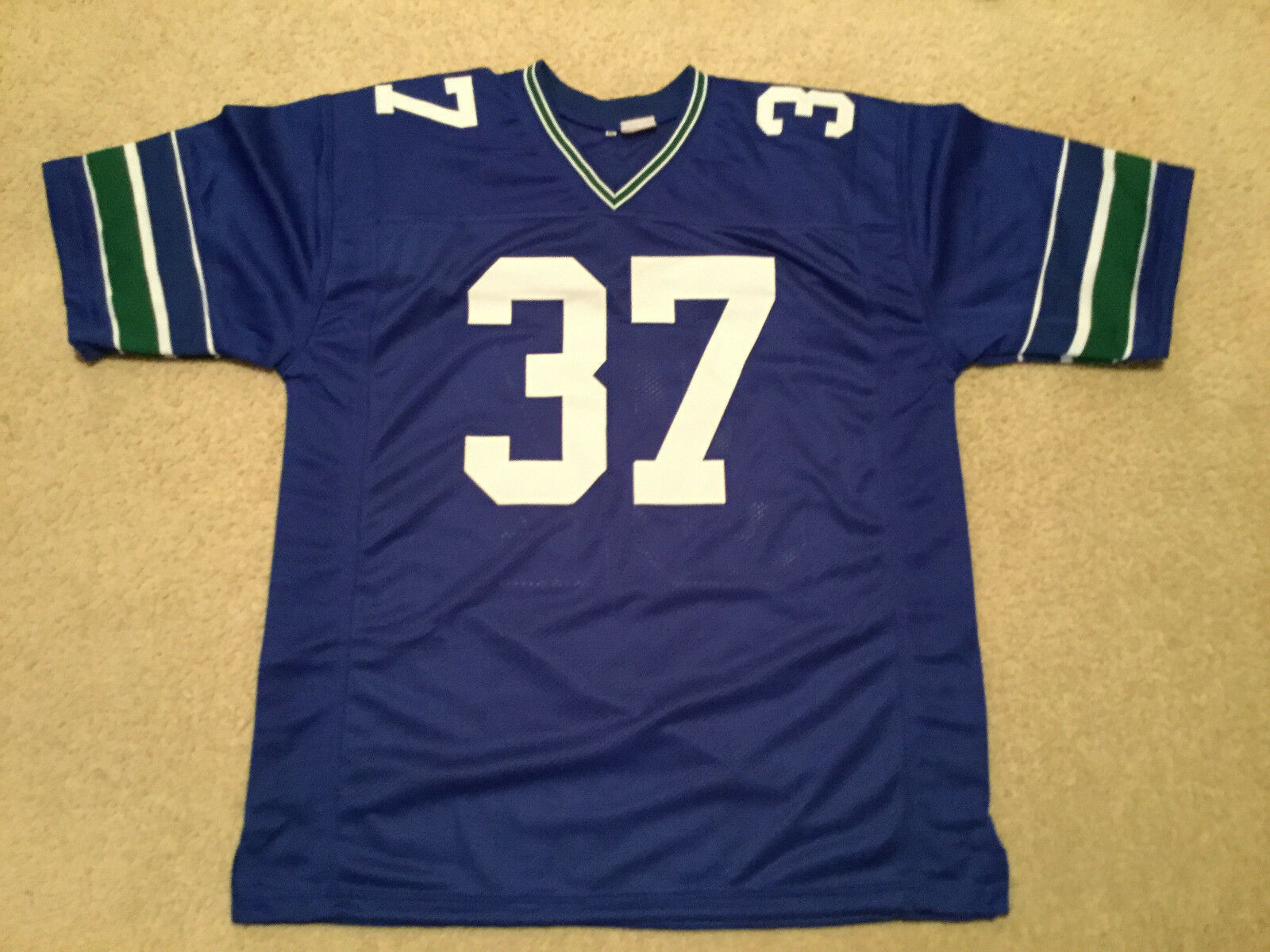 UNSIGNED CUSTOM Sewn Stitched Shaun Alexander Blue Jersey - Extra Large ...
