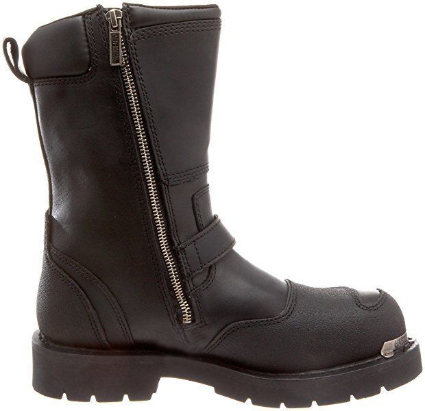 HarleyDavidson Men's Shift Engineer Zip Black 9Inch Motorcycle Boots