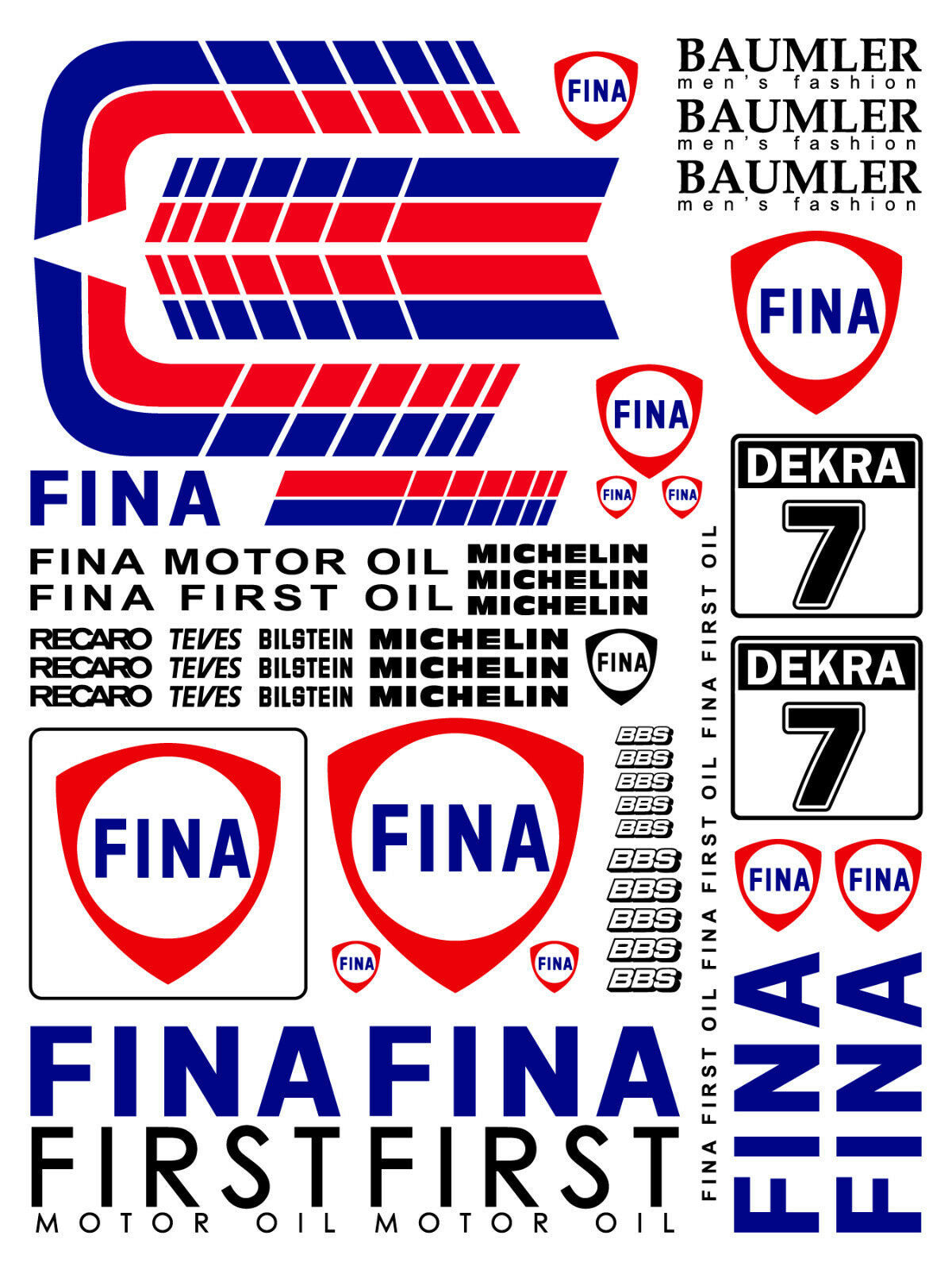 RC Fina Motor Sport Racing Stickers decals 1/18 - Decals, Stickers ...