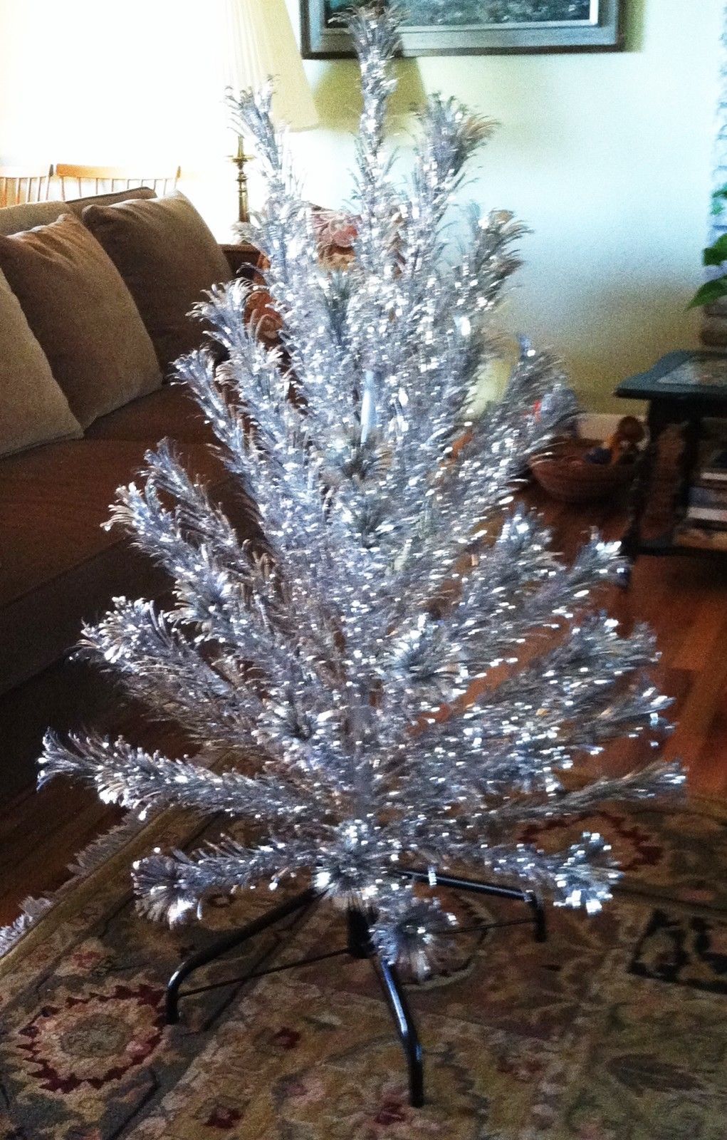 4 ft Evergleam Aluminum Christmas Tree 55 Branches Original Box Sturdy