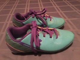 Under Armour cleats Size 1 Youth soccer softball baseball blue purple shoes - $24.99