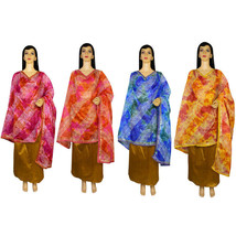 Printed Leheriya Dupatta Fashion Scarves Wrap Beautiful Lace Light Weigh... - $14.88