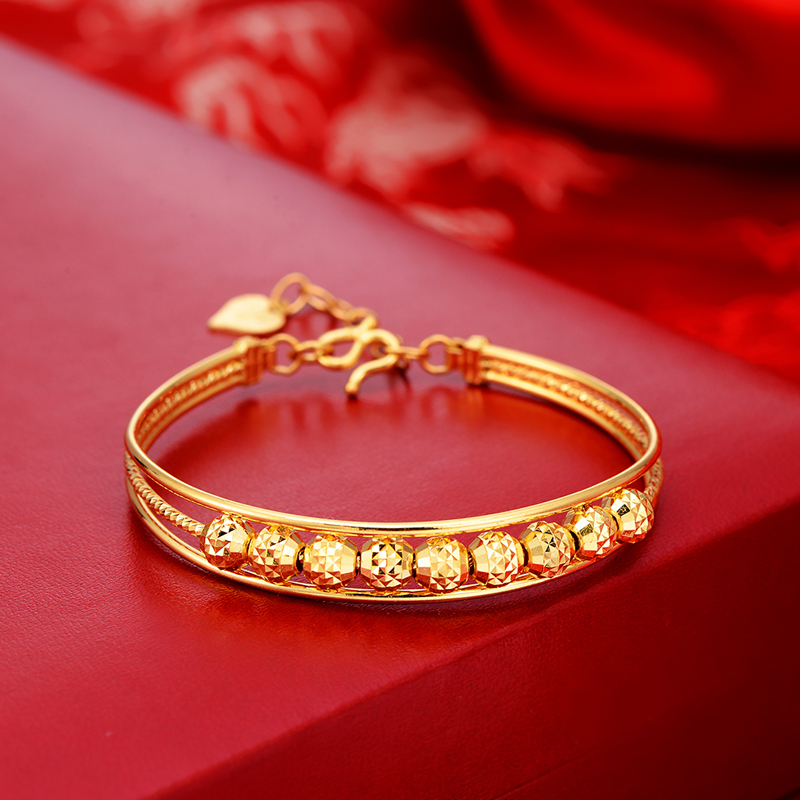24K Pure Gold Bracelet Real 999 Solid Gold Bangle Simple Fashion ...