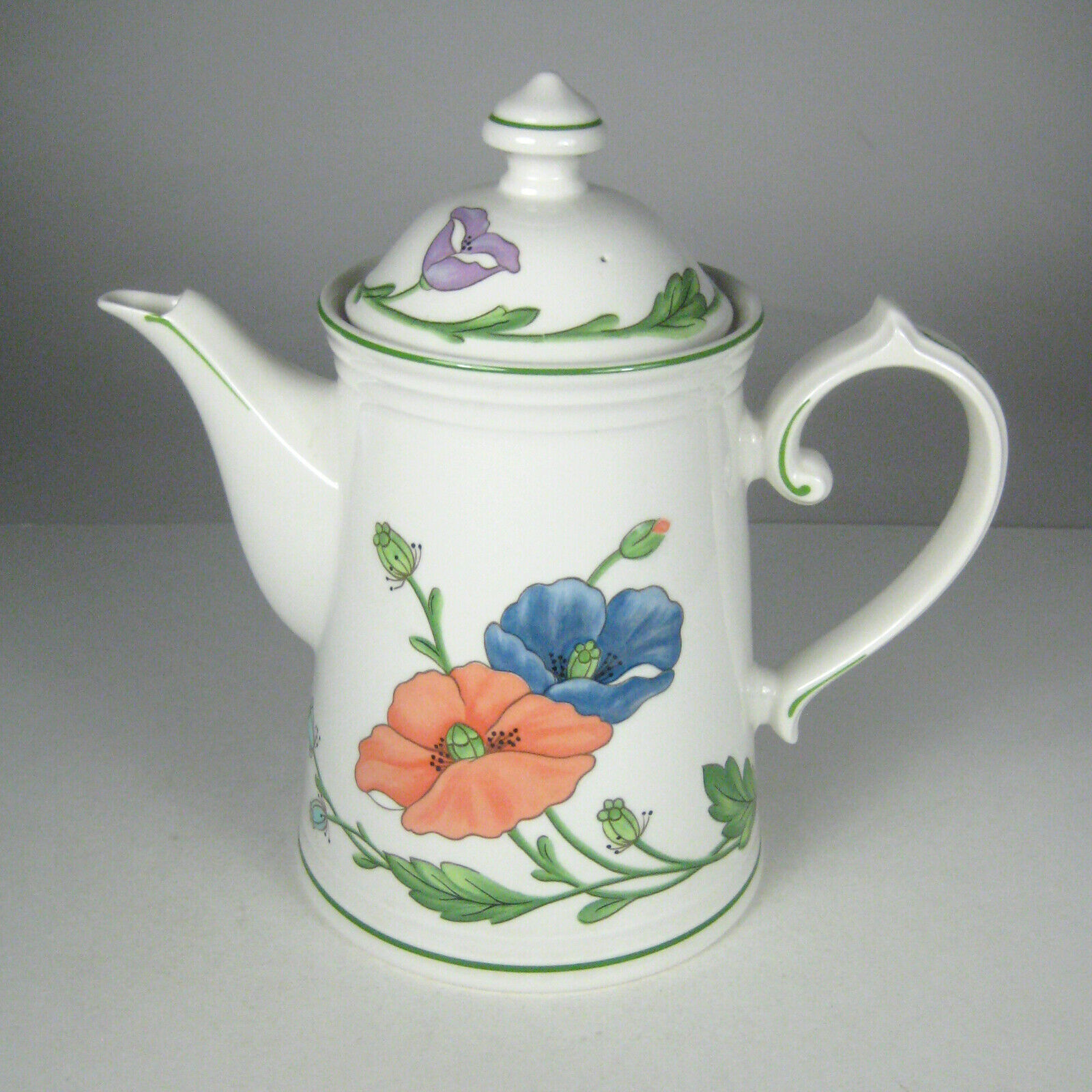 Villeroy Boch Amapola Teapot Poppies 1748 West Germany 8.5 Inch