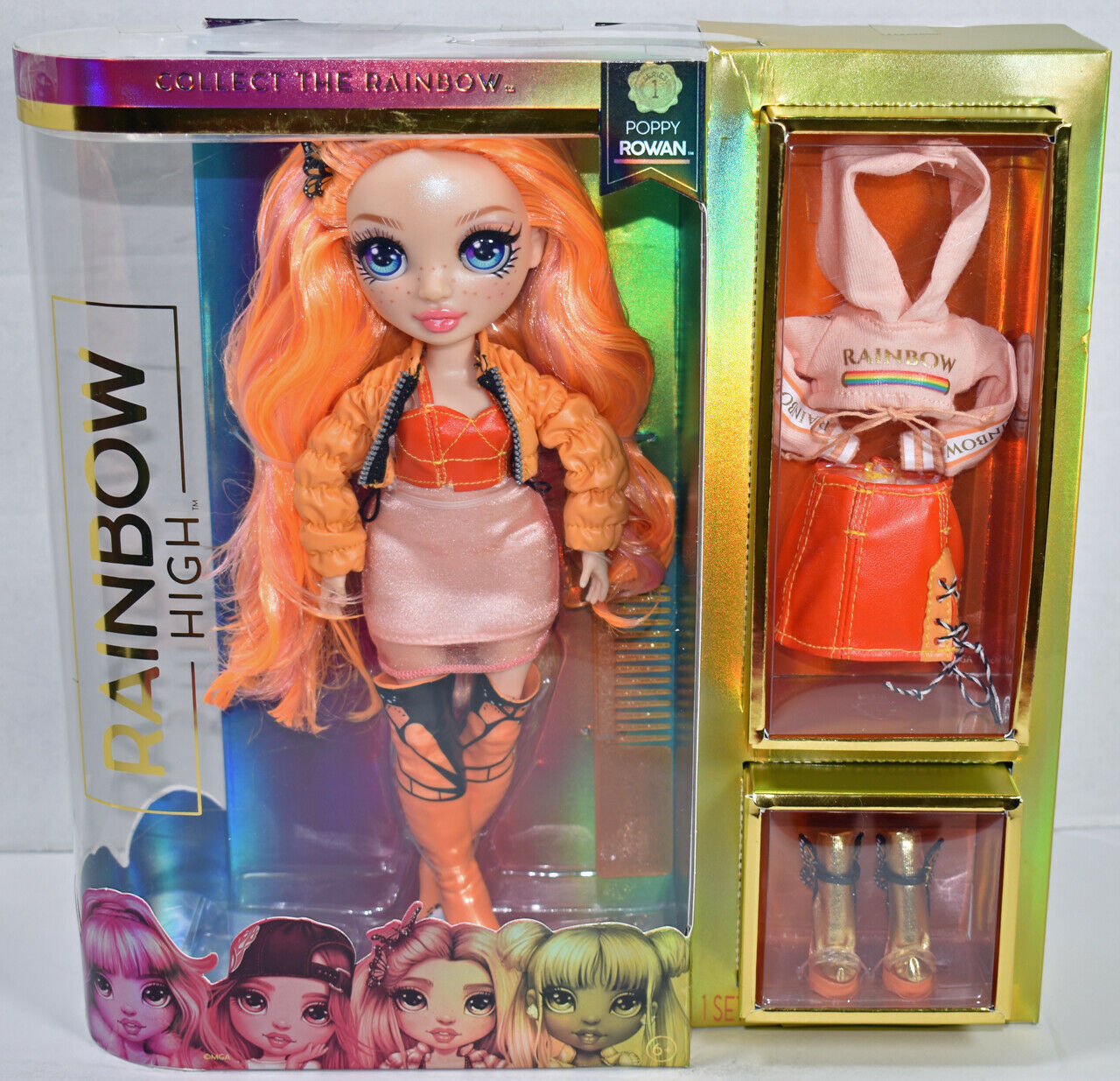 MGA Rainbow High POPPY ROWAN ORANGE FASHION DOLL Series 1 w/ 2 OUTFITS ...