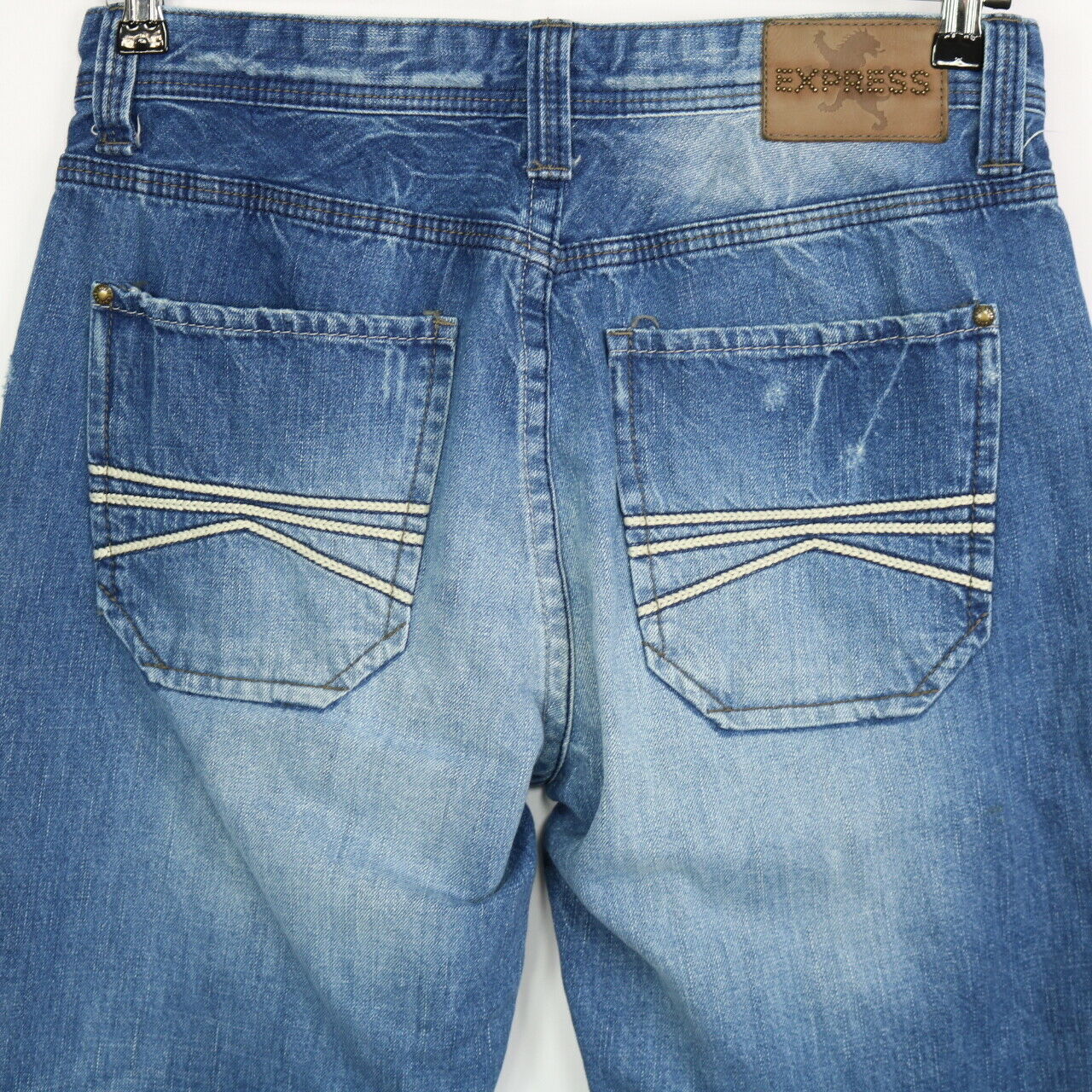 Express Blake Mens Loose Fit Bootcut Jeans Size 32 x 34 Distressed Jeans