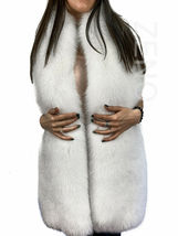 Double-Sided Arctic Fox Fur Stole 75' King Size Two Full Pelts Collar All Fur image 8