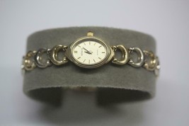 Geneve 14K Gold Two Tone Matte Finish C Link Bracelet Swiss Quartz Watch 6" Long - $1,222.38