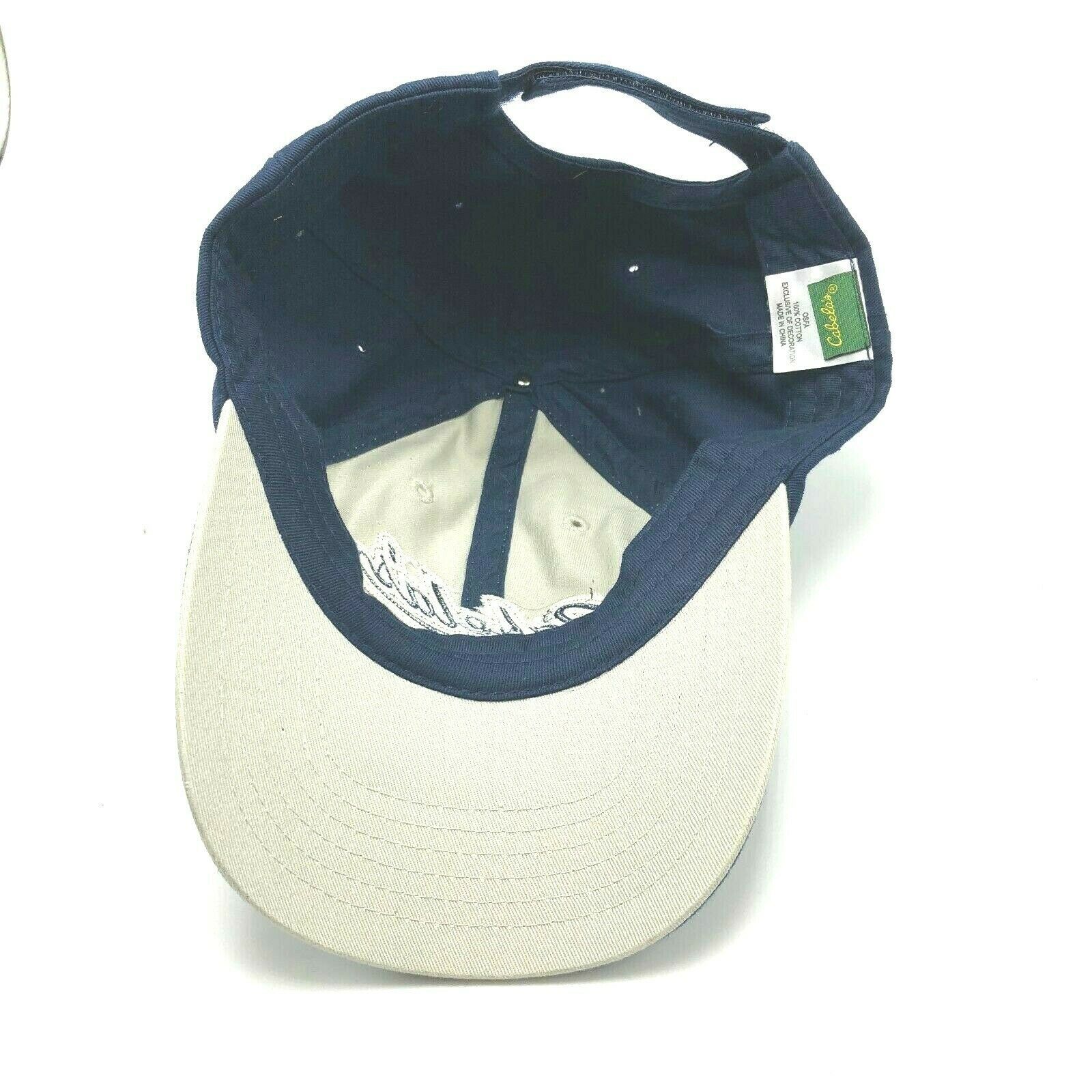 Cabelas 61 Hunting Fishing Sports Hat Cap Strapback Navy Blue Khaki - Hats