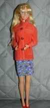 Mattel Twist &#39;N Turn Blond Barbie orange jacket &amp; printed blue skirt w s... - $10.34