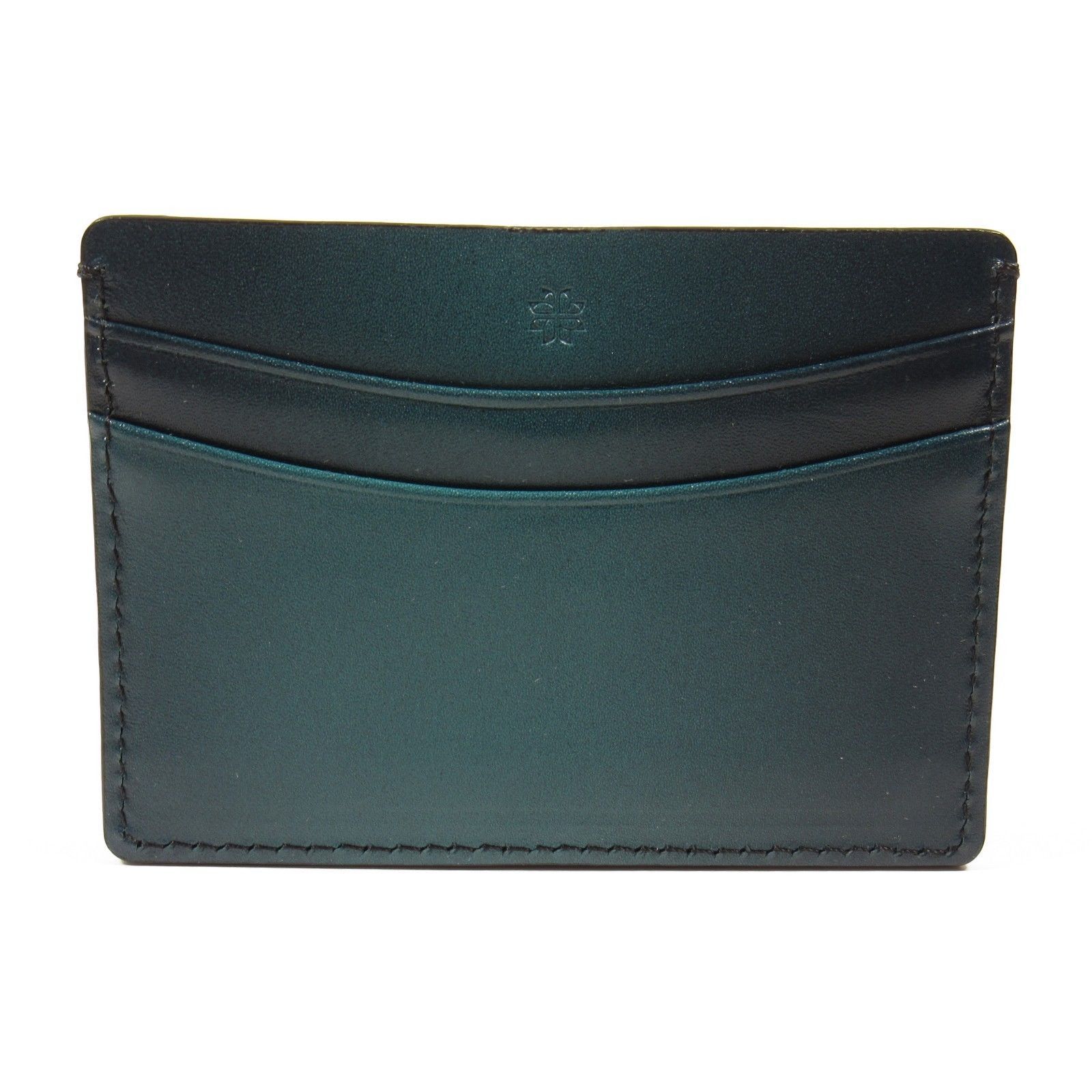 Hook & Albert Men's Card Case Wallet Teal Genuine Leather ID