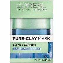 L&#39;Oréal Paris Skincare Pure-Clay Face Mask with Seaweed for Redness and ... - £7.05 GBP
