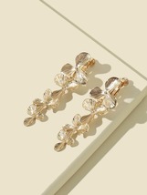 Metal Flower Design Earrings Gift for Women Girl Fashion Jewelry Dangle ... - $4.68
