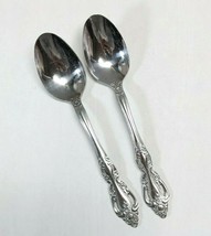 Baroque Reed Barton Stainless Select 2 Modern Tea Spoons Glossy Floral 18/8 - $12.99