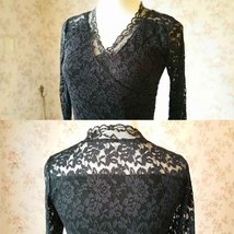 Dressromantic - Women's Black LACE DRESS - Long sleeve-Custom plus size  image 5