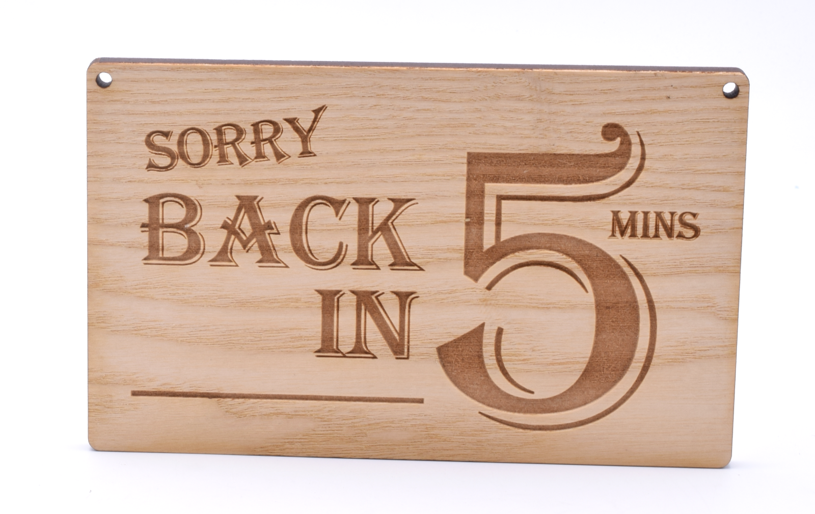 sorry back in 5 minutes sign
