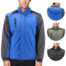 Men’s Quilted Lined Removable Hood Two Toned Zipper Puffer Lightweight Jacket