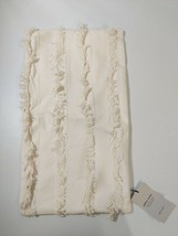 West Elm Fringe Pillow Cover 12&quot;x21&quot; Cream White Boho Bohemian Tassels N... - $30.38
