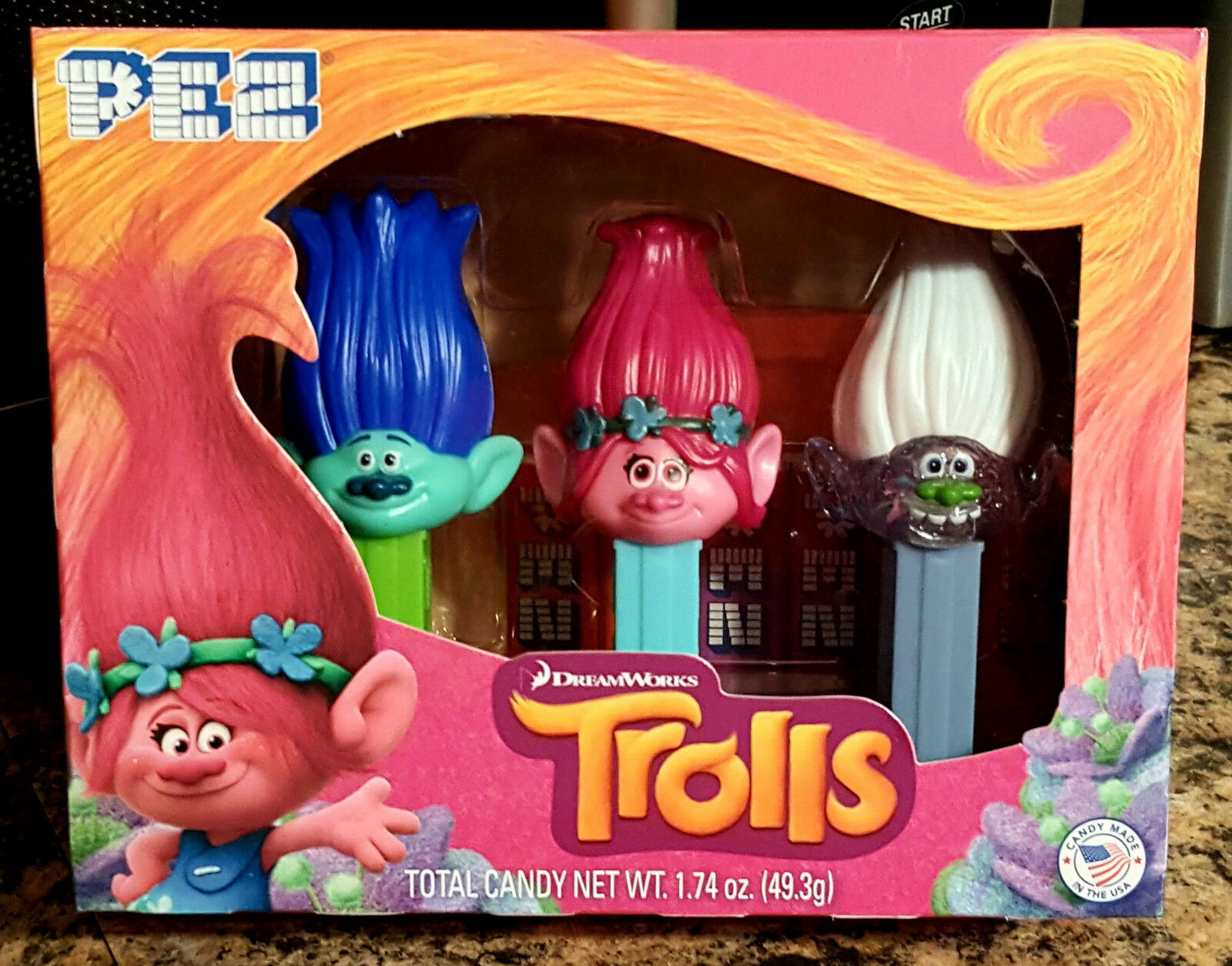 TROLL PEZ Candy Dreamworks NEW Trolls Set Poppy Branch Guy Diamond ...