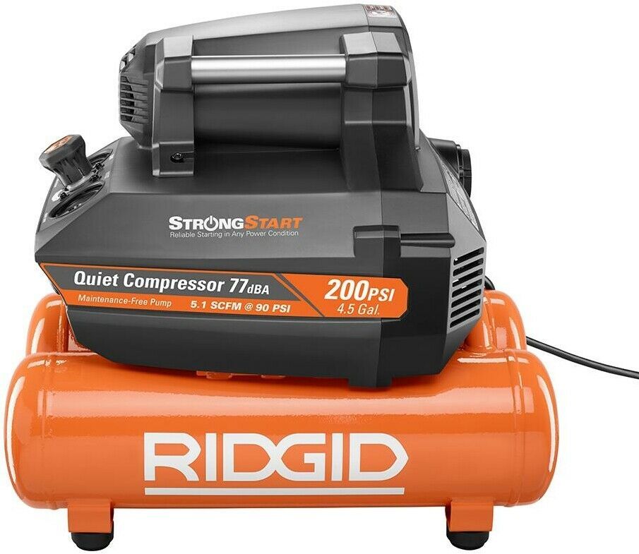 RIDGID Portable Air Compressor 4.5 Gal. Electric Oil Free Automatic