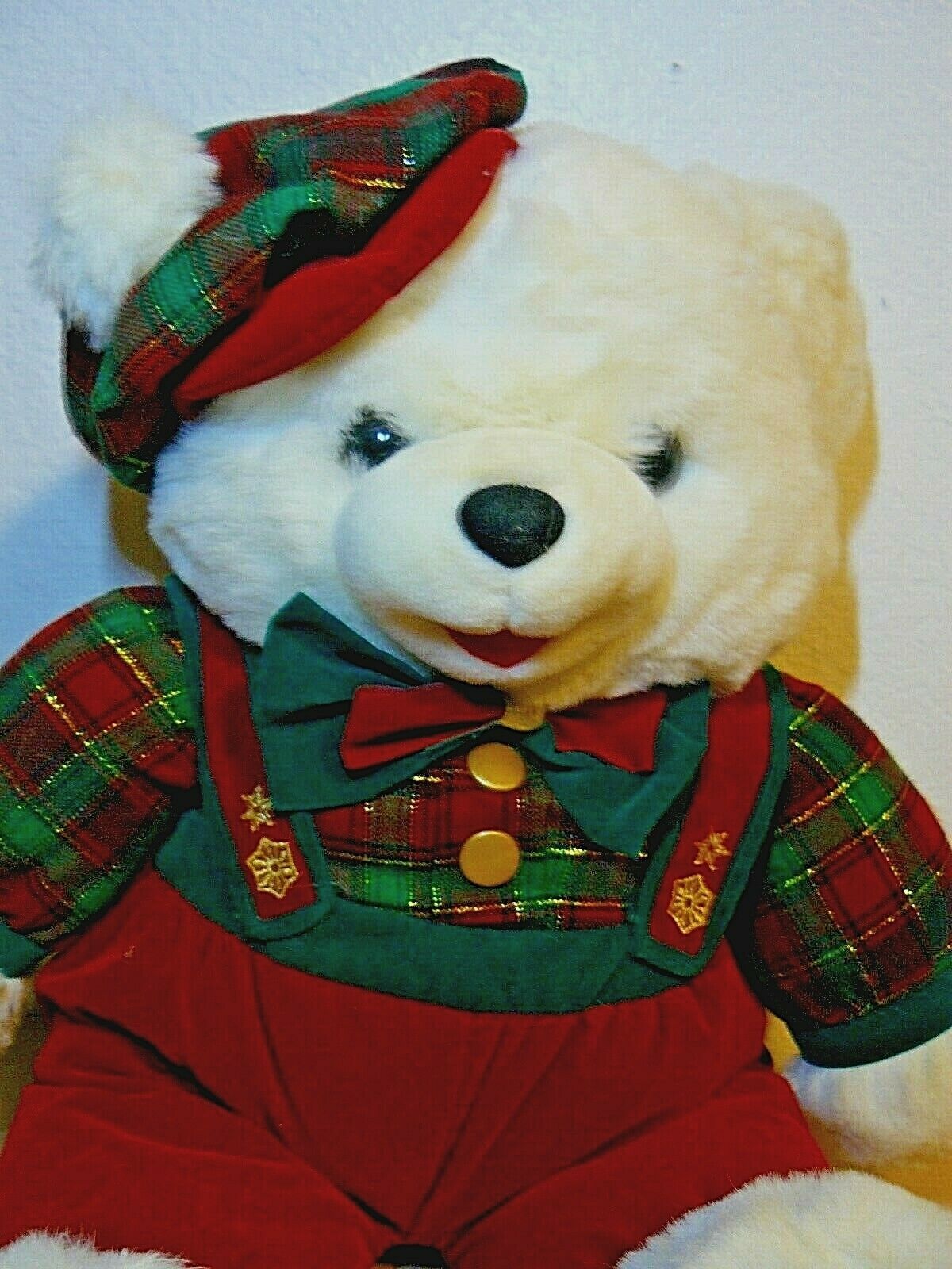 1996 SnowFlake Teddy Bear White Stuffed Plush Animal 19