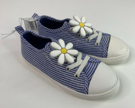 Old Navy NWOB white flower blue Striped sneakers Girls size 10 B2 - $13.76