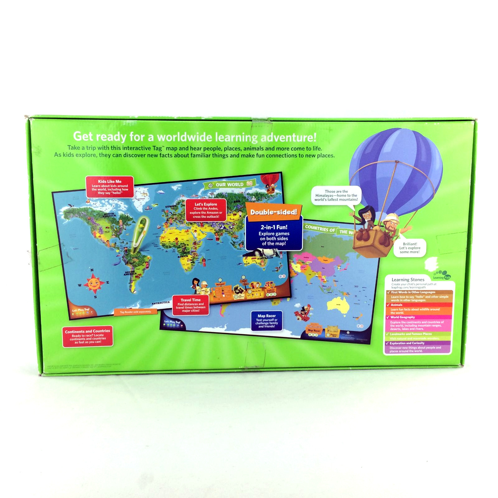 LeapFrog Tag Interactive World Map Jumbo 2 Sided Multi Activity ...