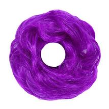 Purple Scrunchy Updo Wavy Hair Bun Elastic Synthetic Hairpiece Wig Curly... - $15.38
