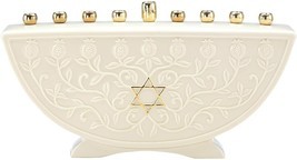 Lenox Judaic Blessing Menorah Candle Holder Chanukah Star Hebrew Jewish Gift NEW - $129.69
