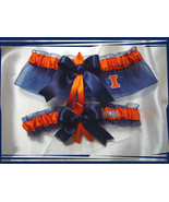 University of Illinois Navy Organza Ribbon Wedding Garter Set  - $25.00