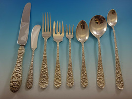 Rose by Stieff Repousse Sterling Silver Flatware Set Service 52 Pieces - $3,118.50