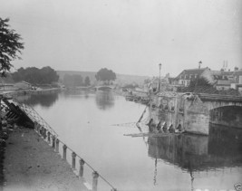 Damaged bridge over Aisne River Soissons France World War I 8x10 Photo - $8.81