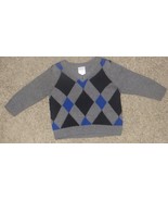 Gymboree Best in Blue Argyle V-Neck Sweater Size 3-6 3 6 Months - $12.19