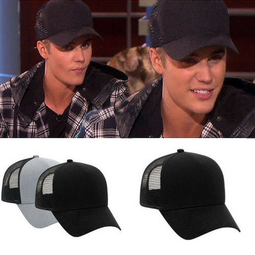 Justin Bieber trucker hat Perse alternative Solid Black similar look