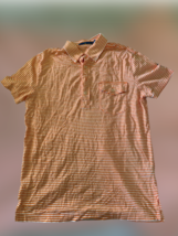 Polo Ralph Lauren Orange Striped Cotton Jersey Polo Shirt, Size Medium Nwot - $32.67