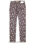 NWT UNIQLO Floral Print Skinny Fit Tapered Jeans in Wine Purple sz 25 - $20.79