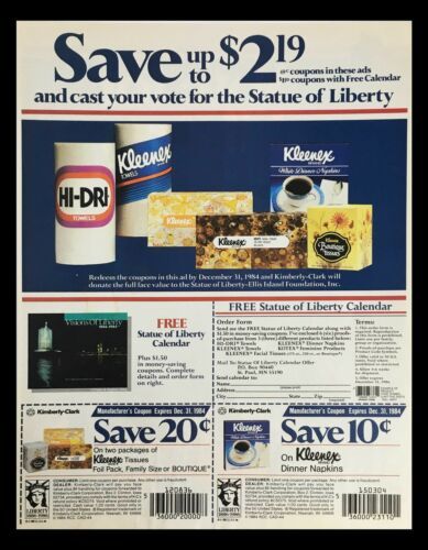 1984 Kimberly-Clark Products Statue of Liberty Circular Coupon ...